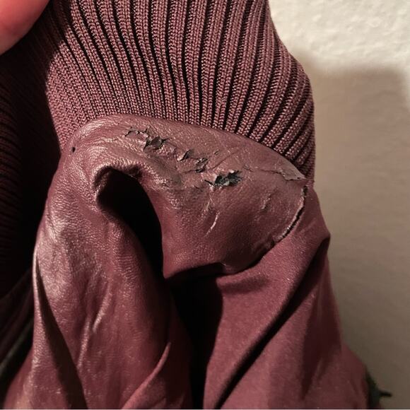 Who What Wear Purple Eggplant Vegan Leather Puffer Bubble Jacket Large - Picture 9 of 9